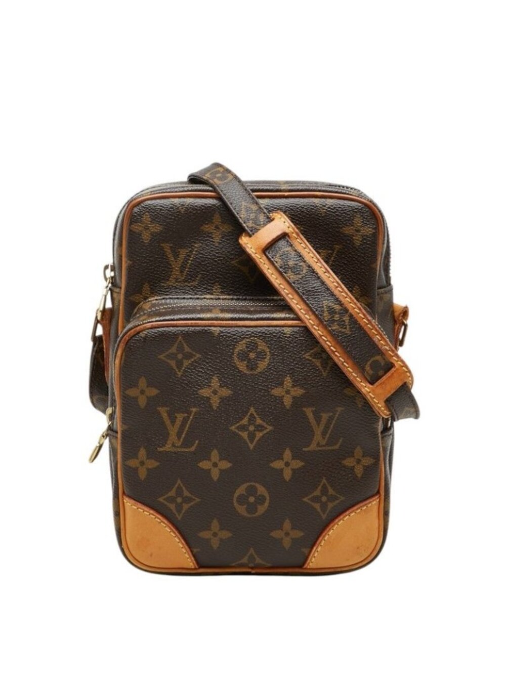 Louis Vuitton Monogram Amazon Crossbody Shoulder Bag Brown Leather